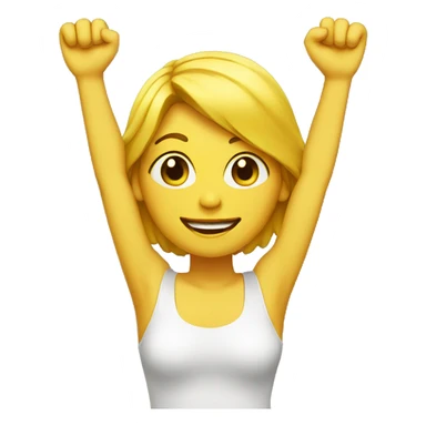  Woman with yellow skin and feet raising both arms in the air sticker