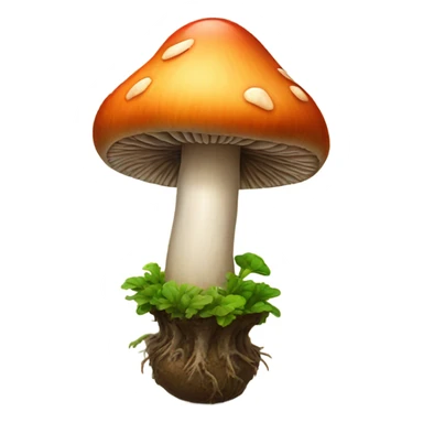 Mushroom growing from a skull sticker