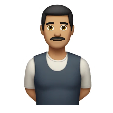 Father with no beard and mustache, black hair gong up and front sticker