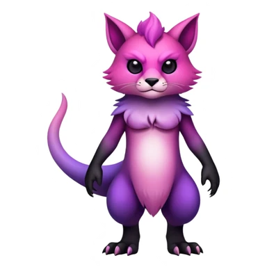 Cool Edgy Black-pink-purple-gradient badass Fionbri-animal-creature full bodyd sticker