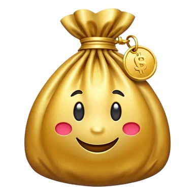 gold money bag sticker