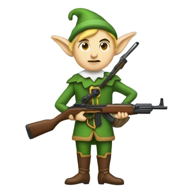 An elf with a rifle sticker