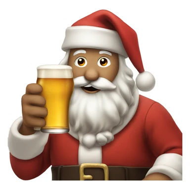 Santa drinking beer sticker