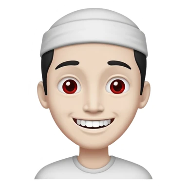 Red tika in forehead smiling with missing two teeth in front in black and white sticker