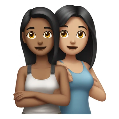 A girl with dark hair massages another girl sticker