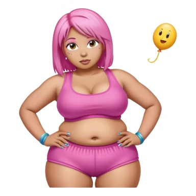 fat tan hucow pink hair nicki minaj with inflated belly sticker