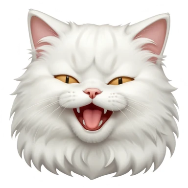 Sleepy white cat yawning sticker