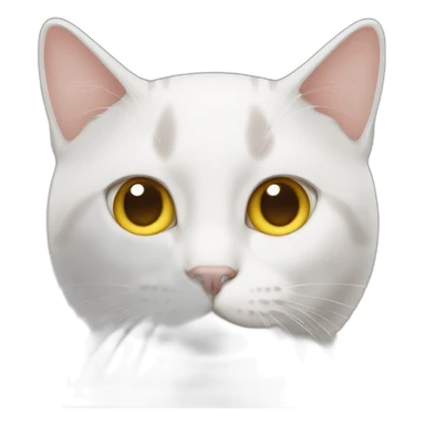 cat without ears and egg shaped sticker