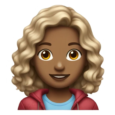 Wavy hair teenager girl with hollister clothe on sticker