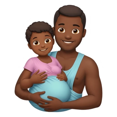 A pregnant burly black man breastfeeding his baby sticker