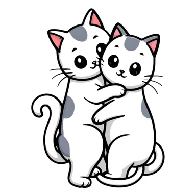 two emo cats in love sticker