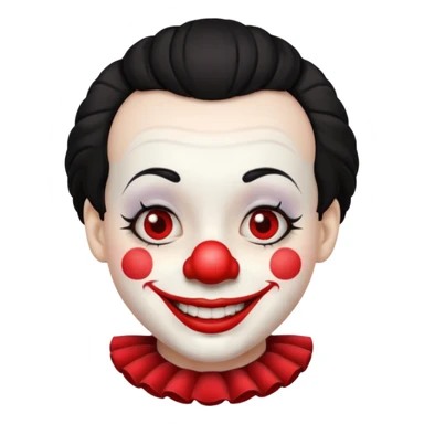 very short black haired clown sticker