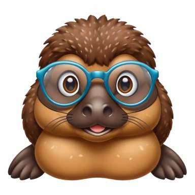 platypus with glasses sticker