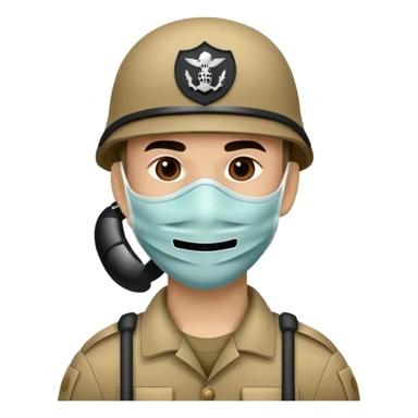 Soldier in a mask with a jaw pattern  sticker