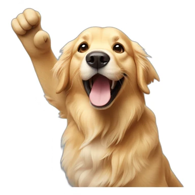 golden retriever excited waving sticker