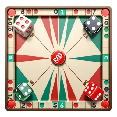 A photorealistic icon featuring a backgammon board with dice, a Monopoly board with money and property cards and a Game of Life spinner. The design captures the detailed textures of the boards, pieces, and accessories. Transparent background. sticker