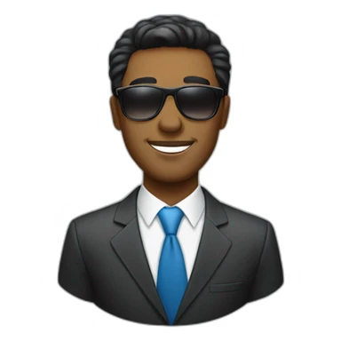 Black haired businessman wearing sunglassesai sticker
