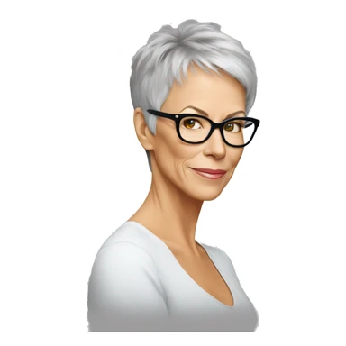 jamie lee curtis wearing tee sticker