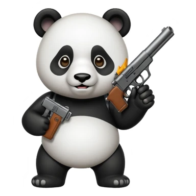 PANDA WITH GUN sticker