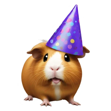 Guinea pig with party hat sticker