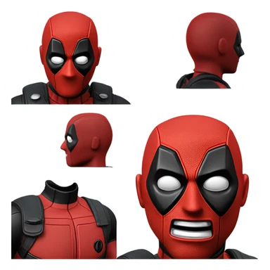 3D deadpool head sticker