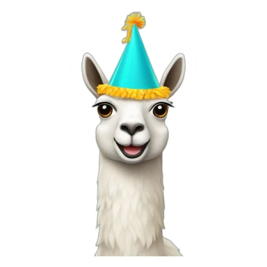 Lama with party hat sticker