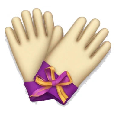 Gloves with ribbons on them  sticker