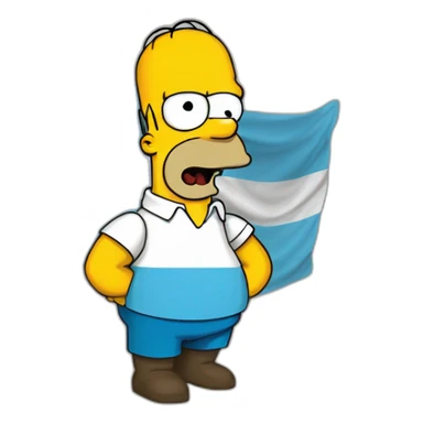 Homer simpson argentina flag sticker