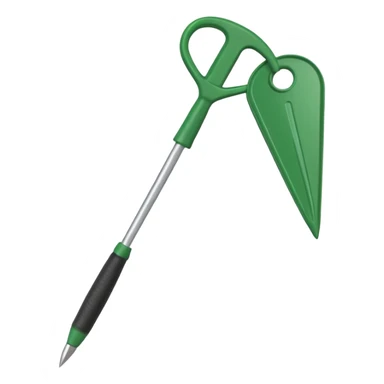garden dibber with green plastic handle sticker