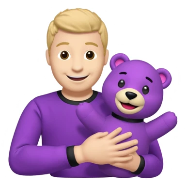 Bok the Hand Puppet from The Wiggles with purple bear puppet sticker