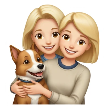 person petting a happy dog sticker