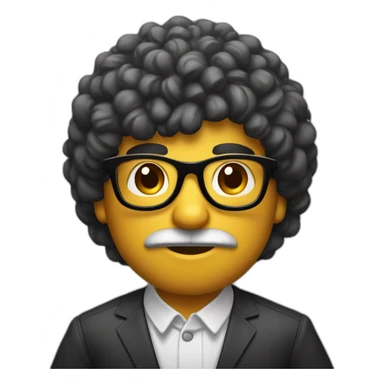 Anibal, flaco, con lentes, pelo negro, liso, 30 años sticker