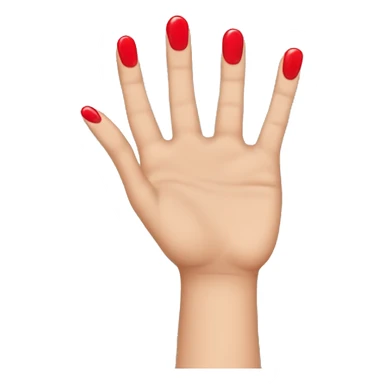 woman hand pointing index finger, red nail varnish. from the top. sticker