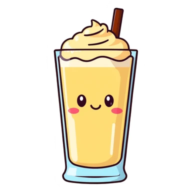cream soda with a cute face on the glass sticker