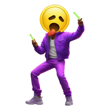 Rave party dancing neon smoking sticker