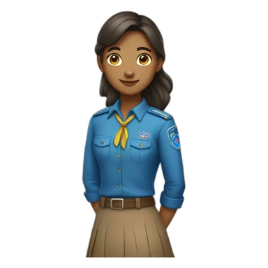 Scout girl with blue shirt with skirt  sticker