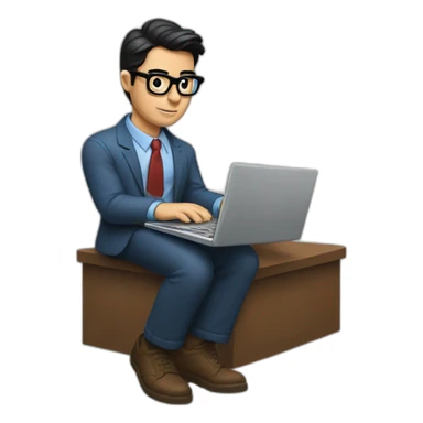 clark kent using a laptop sticker