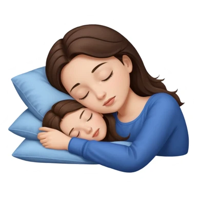 Girl with brunette hair sleeping  sticker