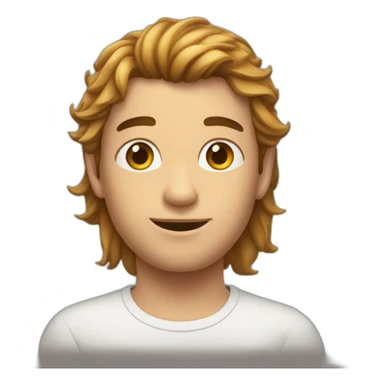 Garçon cheveux long brin sticker