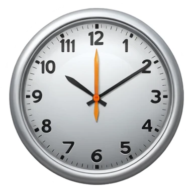 Create a round silver clock now. sticker