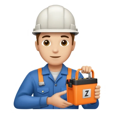 electrician installing a azimut battery sticker