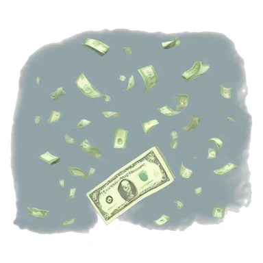 Money falling sticker