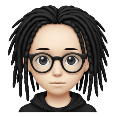Black Emo teen with dreads and glasses sticker