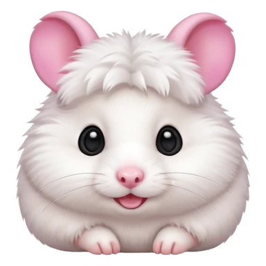 White pretty hamster emoji sticker