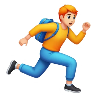 personaje de tumblepop escapando sticker