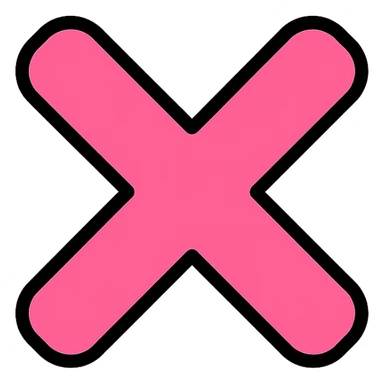 pink x icon variation 4 sticker