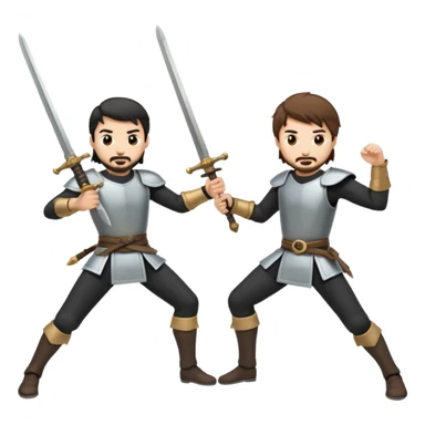 Two guys crossing swords sticker