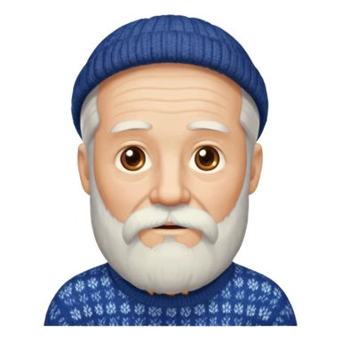 long bearded elderly man sweater sticker