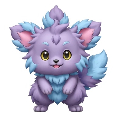 Purloin-Espurr-Rocruff-Fakémon-hybrid-creature (full body)  sticker