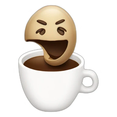 a coffee bean talking mouth sticker